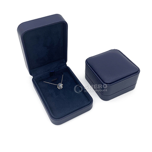 Fashion Blue Pu Leather Jewelry <b>Box</b> Portable Display <b>Box</b> for High End Jewelry Retail High End Jewelry - Product Image 3