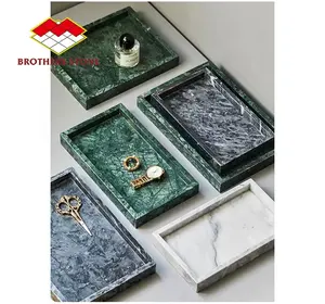 Marble Serving Tray Luxury Stone Marble Trays Stone Storage Serving Tray For Vanity Bathroom Hotel