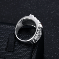 Bague Hip Hop en acier plaqué or avec diamants colorés Saint Maria pour homme