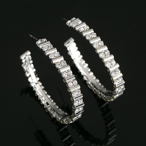 Boucles d'oreilles en forme de C, plaquées argent, en stock, fabrication en usine, <span class=keywords><strong>E334</strong></span> - Product Image 4
