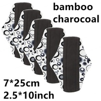 Lynmiss - Toallas Sanitarias Reutilizables con Alas, Super Absorbentes, Impermeables, de Tela de Bambú con Carbón, con Logotipo Personalizado