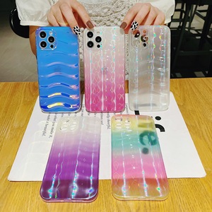 Funda de teléfono móvil para <span class=keywords><strong>iphone</strong></span> 11 12 pro max <span class=keywords><strong>se</strong></span> 13, <span class=keywords><strong>2021</strong></span> colores, gradiente láser, Onda de agua - Product Image 5