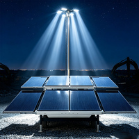 Tour d'éclairage solaire mobile 7m avec mât hydraulique et système d'alimentation double