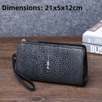 Tas Clutch Imitasi Kulit Ikan Pari Halus Baru Unisex Dompet Multifungsi Dompet Ponsel Grosir