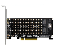 Tarjeta Divisora Dual M.2 NVMe PCIe x8 con Soporte PCIe 4.0 para Adaptador de Expansión SSD RAID en Placa Base