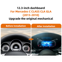 Panel de Instrumentos Digital de 12.3 Pulgadas 1920x720HD con Sistema Operativo Linux para Mercedes-Benz Clase C W205 GLC X253 2015-2023 CARPLAY Plug and Play