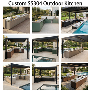 Mueble <span class=keywords><strong>de</strong></span> Cocina para Exteriores <span class=keywords><strong>de</strong></span> Acero Inoxidable SS304, Ecológico y <span class=keywords><strong>de</strong></span> Alta Calidad, con Parrilla para Jardín - Product Image 4