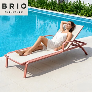 Ensemble de table et de <span class=keywords><strong>chaise</strong></span> <span class=keywords><strong>longue</strong></span> de <span class=keywords><strong>piscine</strong></span> en aluminium d'extérieur en gros à bas prix, nouveau design, pour jardin, balcon, terrasse, rose - Product Image 5