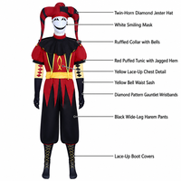 Disfraz de Payaso Bufón para Halloween, Conjunto Completo de Terciopelo para Cosplay de Terror, para Hombres y Mujeres, Juego de Rol de Anime, Circo, Carnaval