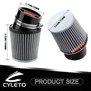 Filtre à air cylindrique 62 mm à haut débit pour la modification et l'amélioration des voitures - Product Image 2