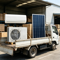 Kit complet de climatiseur solaire hors réseau, panneau solaire, batterie, MPPT, 9000-24000 BTU, DC 48V, onduleur, climatiseur split