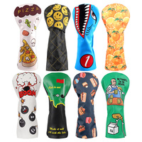 Accessoires de golf brodés, housses de tête de club de golf en forme d'ananas, housses de tête de club de golf en cuir PU