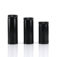 Bouteille noire en forme de capsule, emballage en plastique HDPE, pot pour produits de santé avec bouchon à vis