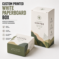 Boîte d'emballage en carton SBS 350 g/m² avec revêtement aqueux pour café de spécialité, boîte de café écologique, emballage en carton pliable