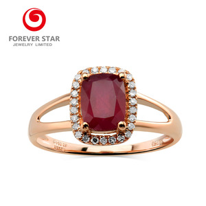 Anelli Gioielli da Donna <span class=keywords><strong>con</strong></span> <span class=keywords><strong>Rubino</strong></span> <span class=keywords><strong>Naturale</strong></span>, Gioielli in Oro Fine 14 Carati, Vendita all'Ingrosso - Product Image 3