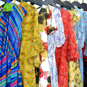 Vestido de algodón de gasa de flores coloridas ropa de segunda mano coreana Vintage para tallas grandes ropa usada superior deportiva MOQ 45kg - Product Image 2