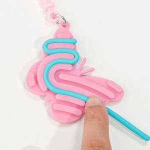 Custom Wholesale Silicone Sensory Board <b>Keychain</b> Cute Cartoon Pendant Children's Educational <b>Fidget</b> Toy - Product Image 3