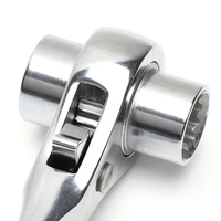 Clé à cliquet hexagonale multifonctionnelle argentée 19 x 22 mm pour échafaudage, à pointe