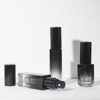 Flacon de parfum vide transparent carré miniature de 10 ml, design simple, en verre de haute qualité, avec bouchon argenté, diffuseur à roseaux