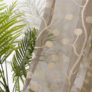 Di alta Qualità di Stile Europeo Oro 54x84 Faux Lino Ricamato tenda di Finestra del Soggiorno Tende Trasparenti - Product Image 5
