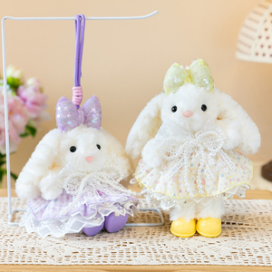 Conejito de Peluche Premium Lolita con Vestido de Encaje y Collar de Perlas, Juguete Suave Kawaii para Niñas, Regalo - Product Image 3