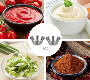 Coppette per Salse in Acciaio Inox di Grado Commerciale 1.5/2.5 oz, Ramekin in Metallo Riutilizzabili per Casa e Ristorante - Product Image 5