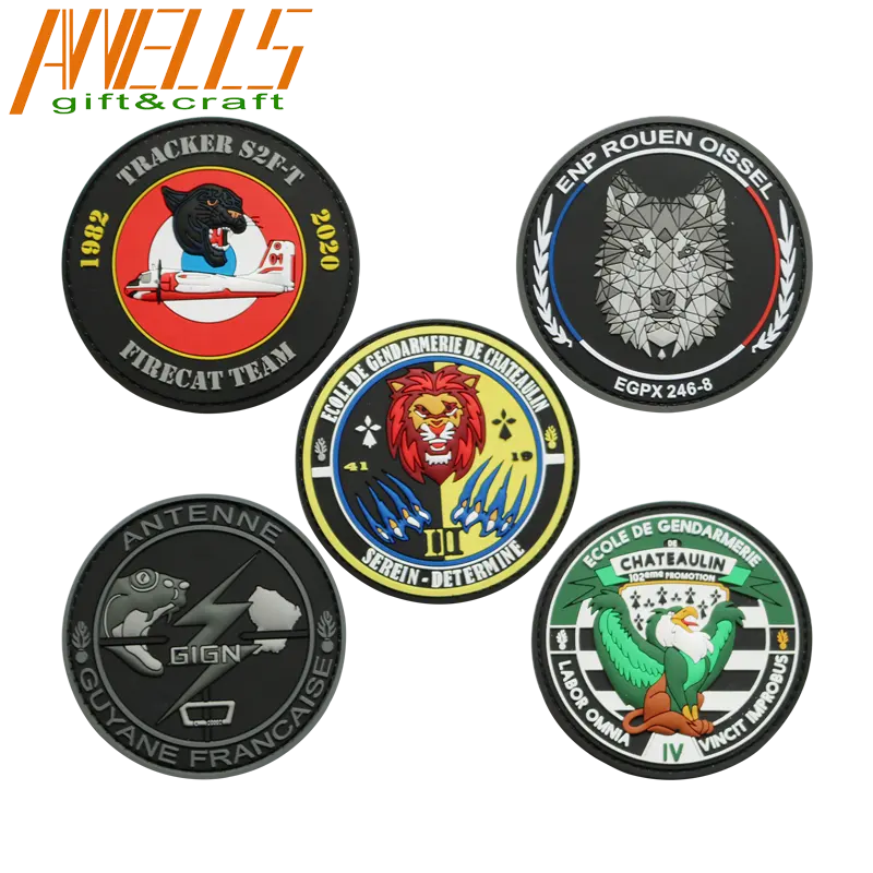 GIGN Perancis Lembut PVC Patch Nasional SRT GIPN Patch Taktis Tempur Emblem Applique PVC Karet Patch