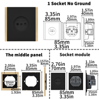 Enchufe de Pared WESA 16A, 1 Tomacorriente, Diseño Moderno y Lujoso, Enchufe Europeo