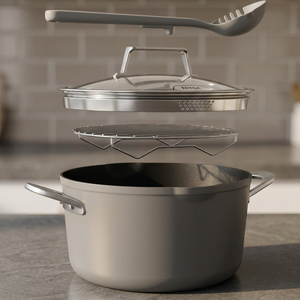 Olla Holandesa Ninja CW202GY Foodi NeverStick de Aluminio Forjado Color Gris Sal Marino con Asa de Acero Inoxidable, Solo Lavar a Mano, para Cocina - Product Image 2