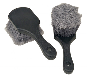 Brosse de nettoyage pour jantes de voiture, brosse douce grise pour moyeu et pneu, idéale pour le detailing automobile et les professionnels du lavage de voitures - Product Image 1