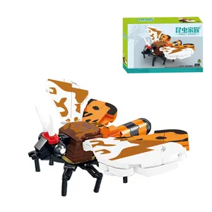 145ピース/箱動物ブロックおもちゃ3DDIY面白い飛行昆虫モデルビルディングレンガ蛾のおもちゃ子供のための