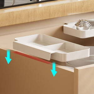 Bandejas de almacenamiento para organizar té, organizadores de cajones <span class=keywords><strong>poco</strong></span> profundos, bandeja adecuada para escritorio de oficina, cocina, juego organizador de cajones de plástico - Product Image 1