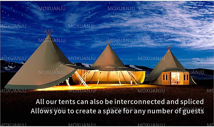 Canvas Outdoor Large Tipi Tent For Glamping 20-120 People