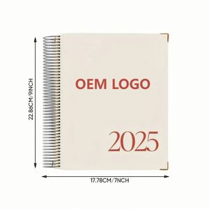 Itinerary Book Custom 2025 New Daily Monthly Weekly Spiral Bound Leather Hardcover Calendar Planner Notebook 7x9 Inch 80 Sheets - Product Image 2