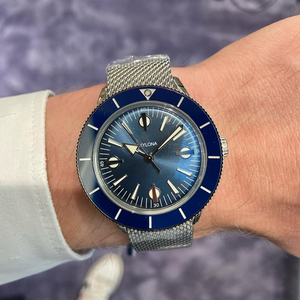 Orologio Meccanico <span class=keywords><strong>Automatico</strong></span> da Uomo con Bracciale in Rete di Acciaio Inossidabile, Ghiera in Ceramica e Display Analogico a Tre Lancette - Product Image 4