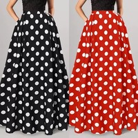 Falda y Bufanda de Halloween con Estampado de Puntos Estilo Rock and Roll para Mujer, Disfraz de los Años 50-60