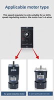 Motor de Engranajes de CA de Velocidad Variable de 40W con Controlador de Velocidad, Motor de Inducción Monofásico de 110V/220V, Kit de Eje de 12mm