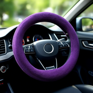 Funda para volante morada con diseño de ondas para protección del interior del coche - Product Image 3