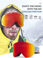 Masque de ski polarisé personnalisé pour adulte, protection UV400, monture en TPU, sangle réglable, anti-buée, lunettes de snowboard sans monture, rouge, rose, vert, orange