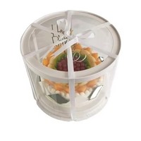 Boîte à gâteau transparente en plastique PET de qualité alimentaire, tailles 6-10 pouces, avec logo/design graphique personnalisé, gaufrage et pelliculage mat pour mariages