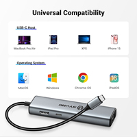 SYONG 6 in 1 Out Docking Station RJ45 1000Mbps USB3.0*3 5GB/S, HDMI 1.4 4K30Hz,  Power Delivery 100W USB Hub untuk Ugreen Apple