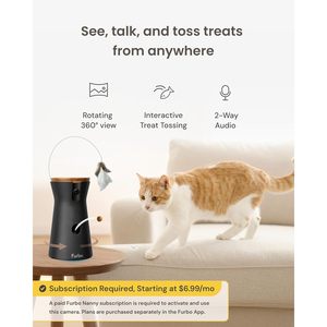Furbo Cat <b>Camera</b> 1080p Full Hd 2Mp Cmos Sensor Indoor <b>Security</b> With Recording Function Rotating Treat Toss - Product Image 2