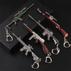 Custom Mini Metal Red Dead Redemption Letter Keychain 3d Gun Model Key Chain Holder Chaveiro Men Car Bag Gun Key Ring Pendant
