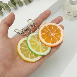 Emulation Fruit Orange Citron Lime Tranche Mince PVC Résine Porte-clés Couple Bourse Sac À Dos Pendentif Porte-clés Dangle Chaîne Charme Bijoux - Product Image 6