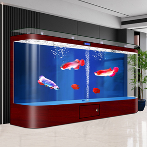 Nieuw groot gebogen visaquarium met verborgen zuurstoftoevoer aan de bodem, groot ecologisch <span class=keywords><strong>aquarium</strong></span> voor woonkamer & wandmontage - Product Image 1