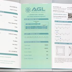 เครื่องประดับเมสซี่ ใบรับรอง AGL เพชร CVD ที่เพาะเลี้ยงในห้องปฏิบัติการ สีชมพูเข้มแฟนซี น้ำหนัก 2.0 กะรัต ความสะอาดระดับ VVS2 - Product Image 3