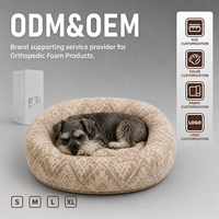 Orthopädisches Hundebett mit Memory-Schaum, quadratisch, Eigenmarke, abnehmbarer Bezug, erhöhtes Randdesign für mittelgroße/große Hunde – OEM/ODM
