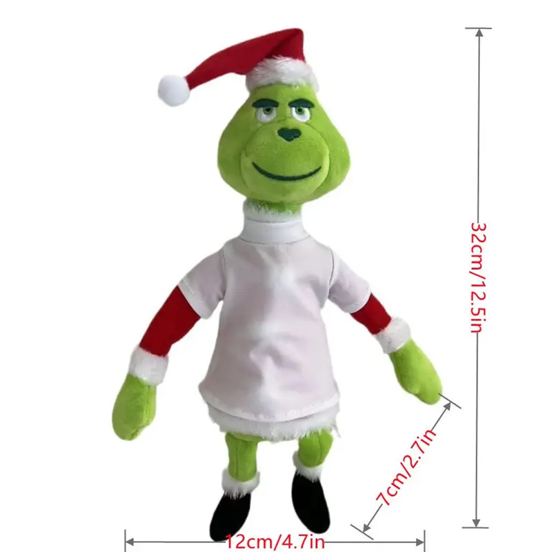 2023 gran oferta colgante de elfo verde Juguetes Divertidos decoraciones regalos sublimación de felpa camiseta colgante de Navidad con cabeza dura