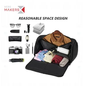 कस्टम उच्च गुणवत्ता बड़े Foldable व्यापार सामान यात्रा बैग RPET पुरुषों जूता डिब्बे के साथ Multifunctional परिधान Duffle बैग