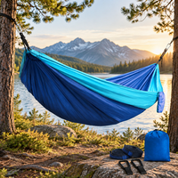 Ultraleichte Fallschirm-Nylon-Camping-Hängematte, faltbare, tragbare Einzelpersonen-Schaukel für Wandern und Outdoor-Reisen